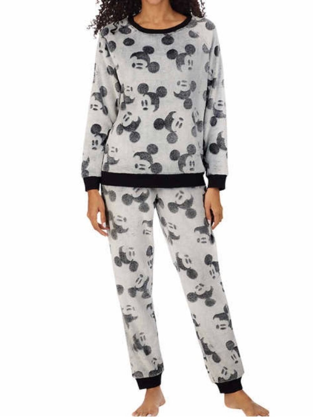 Disney Women’s Mickey Mouse Fleece Grey Lounge Set Size XL NWT